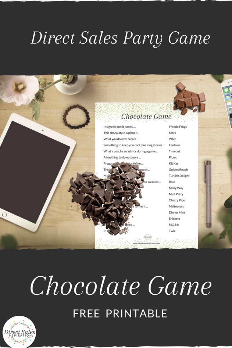 Chocolate Game Direct Sales Inspiration