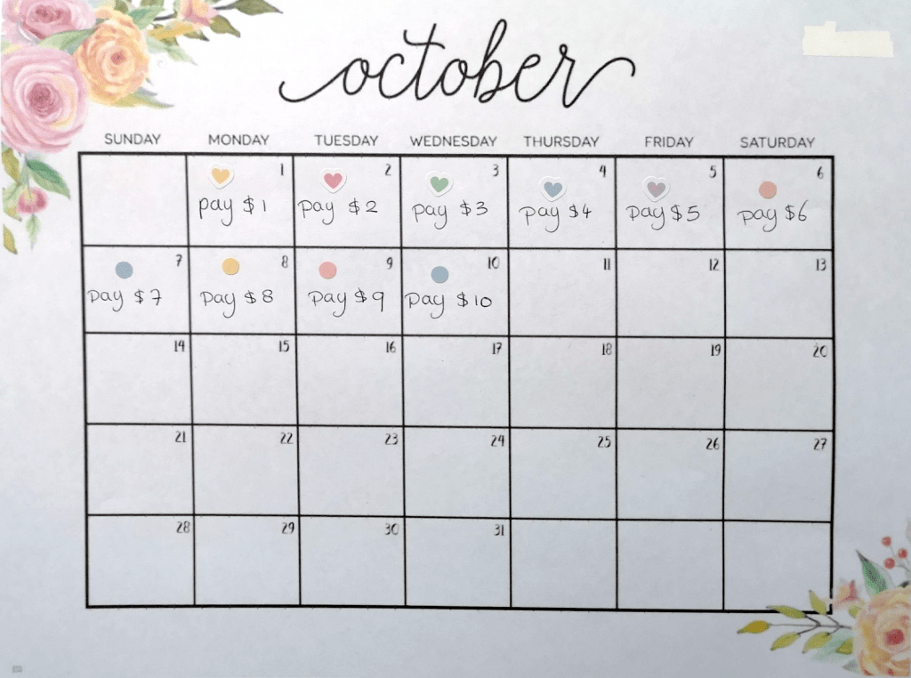 Pay the Date calendar example